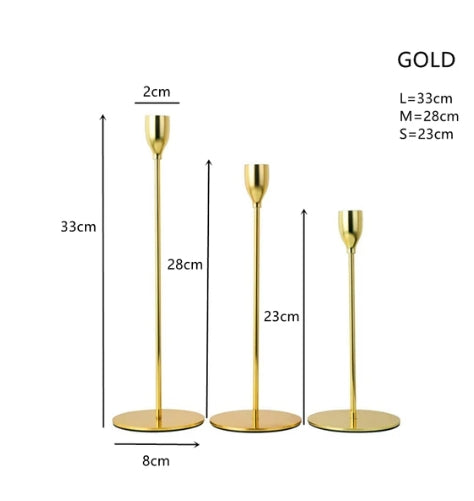European Style Metal Candle Holders Simple Golden Wedding Decoration Bar Party Living Room Decor Home Decor Candlestick