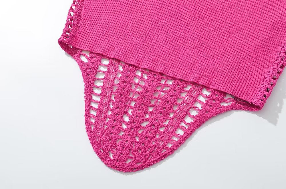 Fashion Crochet Knitted Midriff Baring Summer Tank Tops