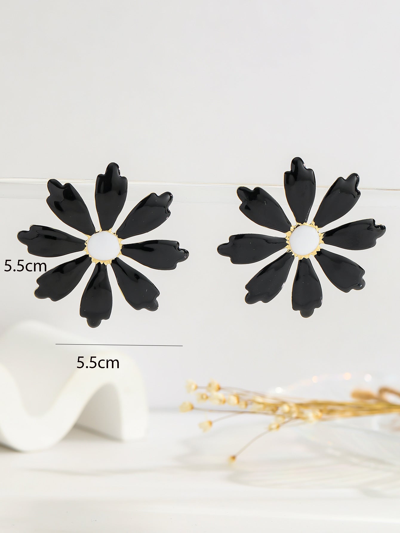 Fashion Metal Dropping Flower Stud Earrings