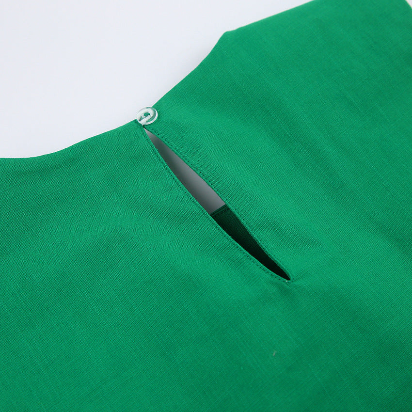 Casual Cotton Linen Sleeveless Tops & Wide Legs Pants