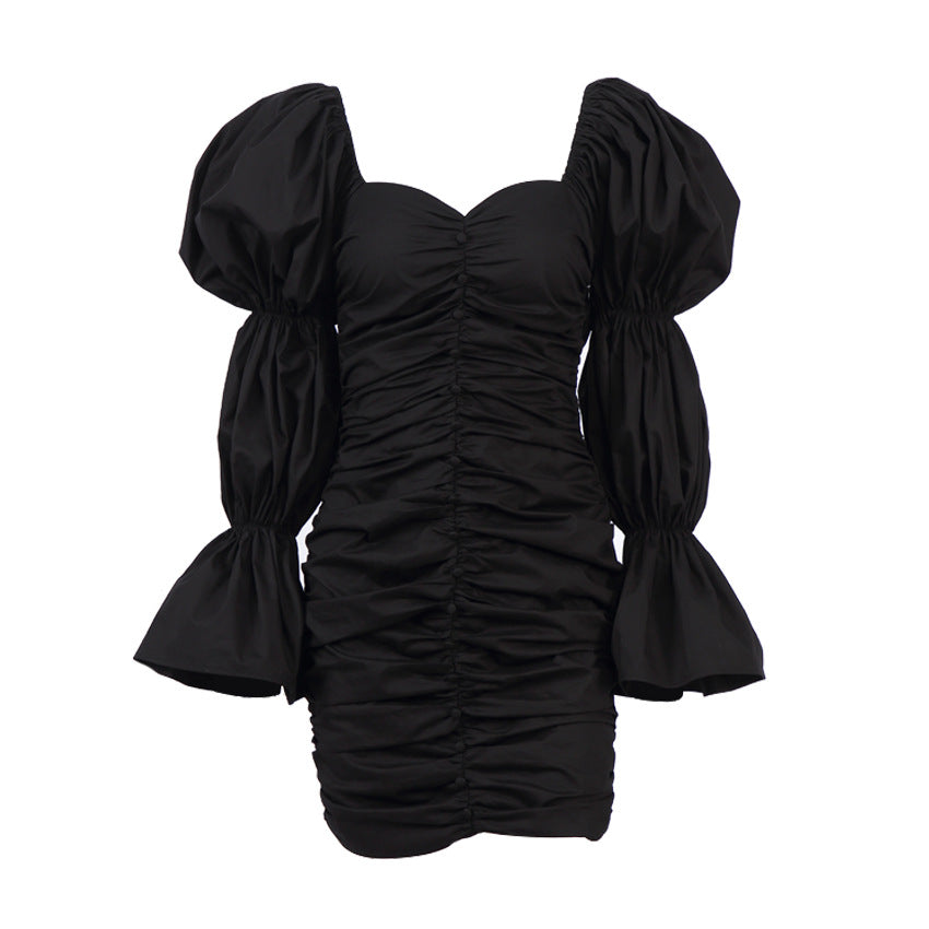 Sexy Cotton Square Neck Sheath Mini Dresses