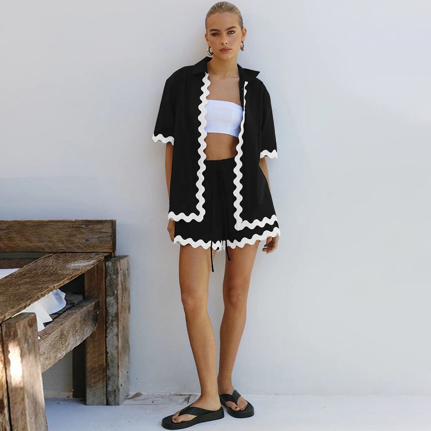 Casual Fashion Summer Two Pieces Short Suits