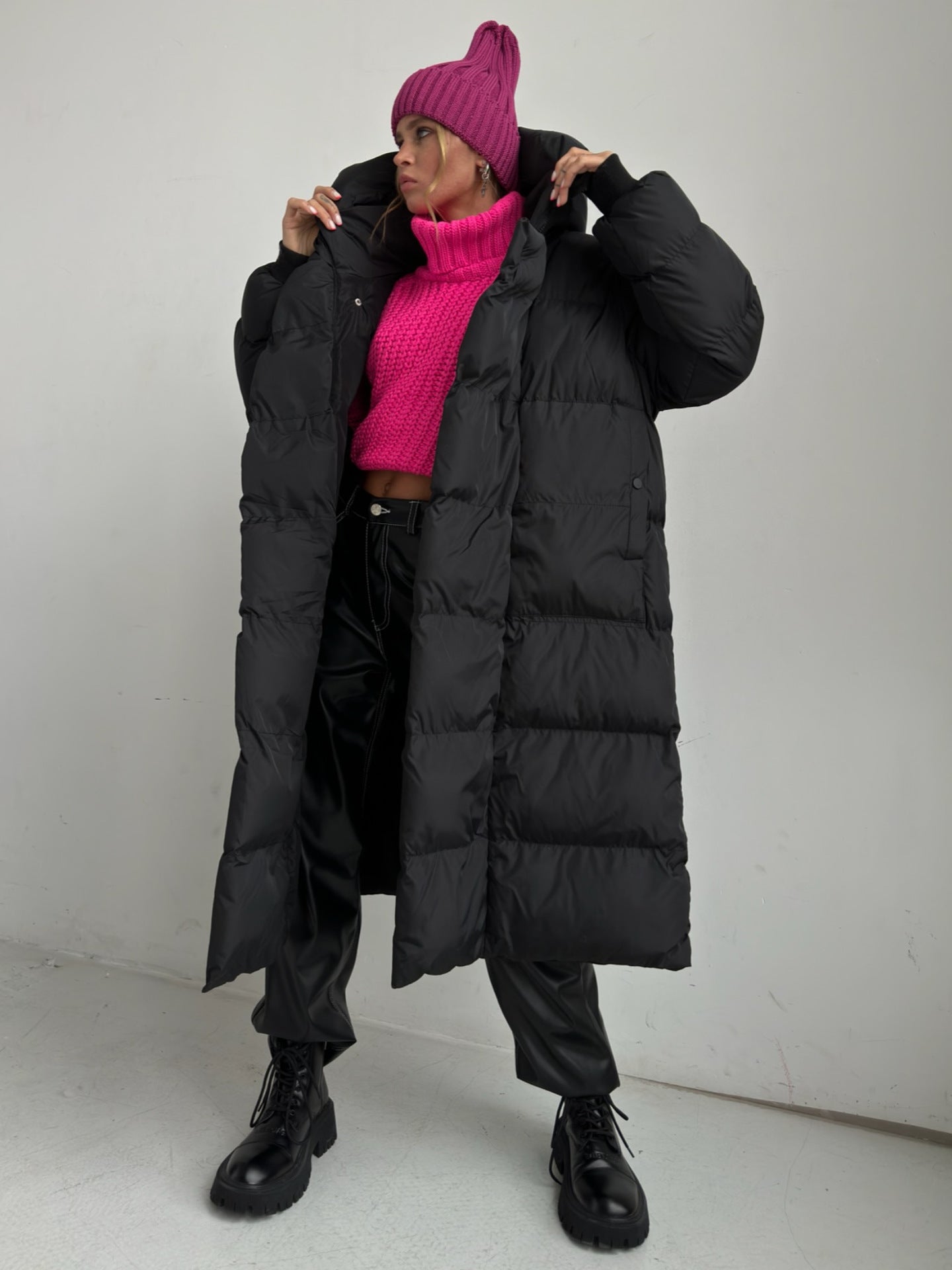 Casual Women Warm Cotton Long Overcoats for Winter