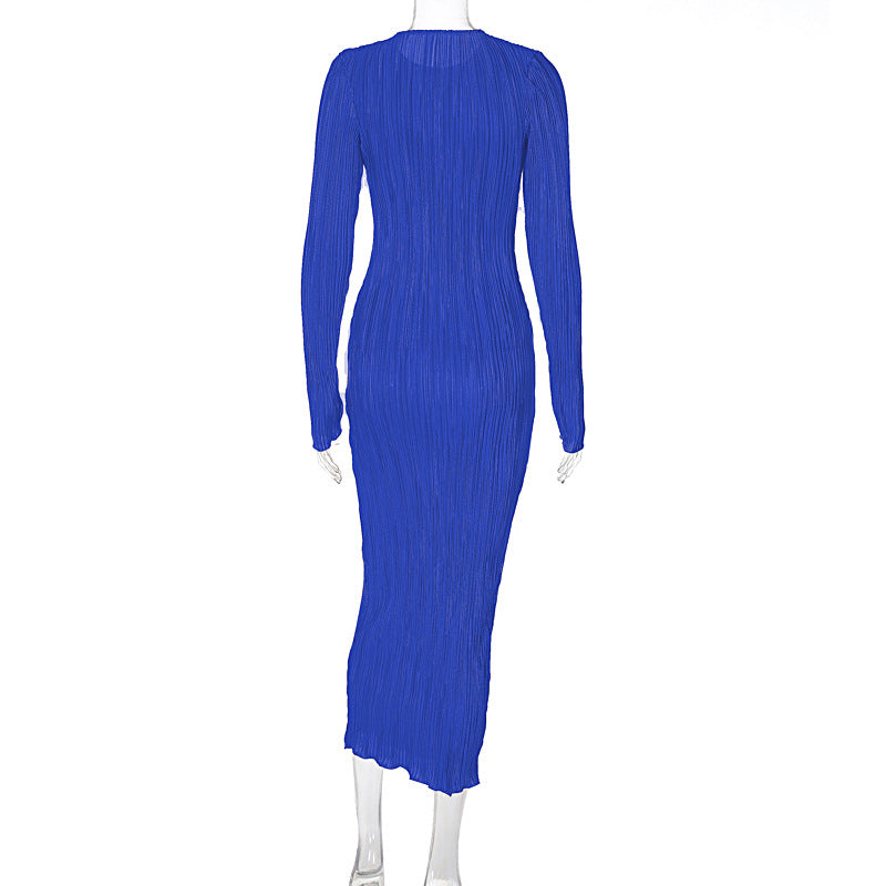 Fashion Round Neck Long Sleeves Dresses