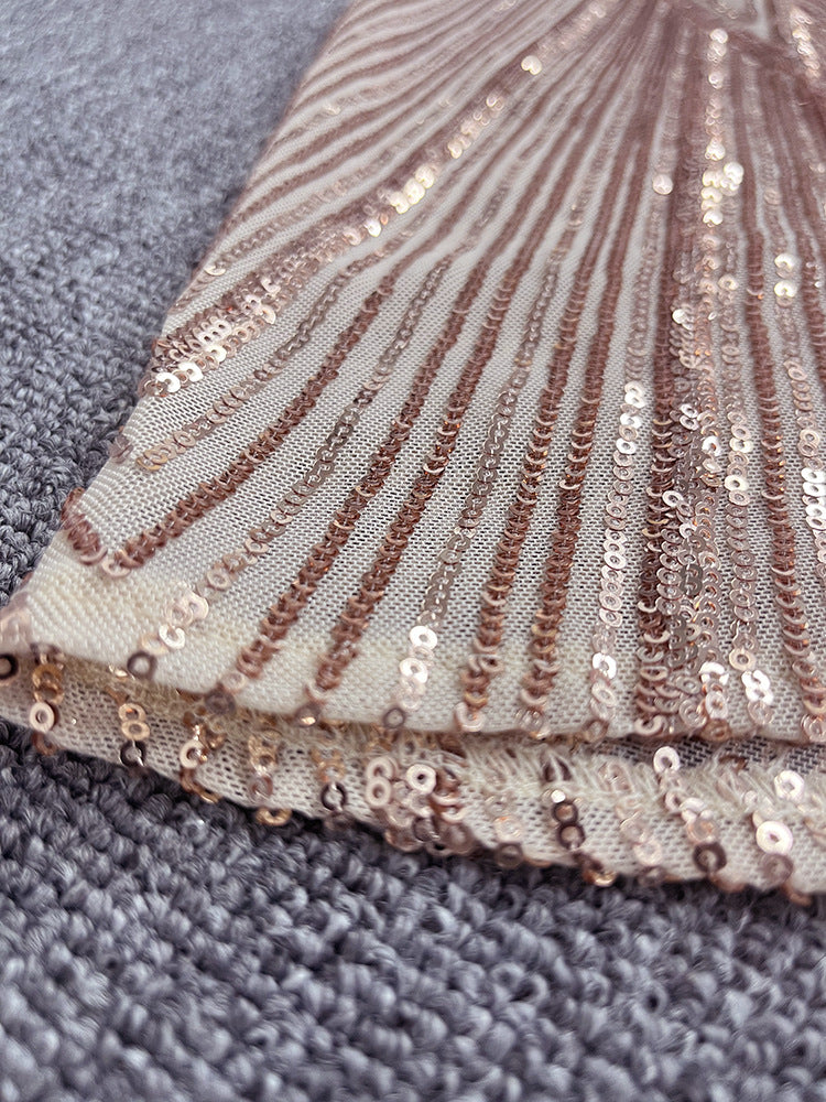 Sexy Rose Golden Mermaid Evening Party Dresses