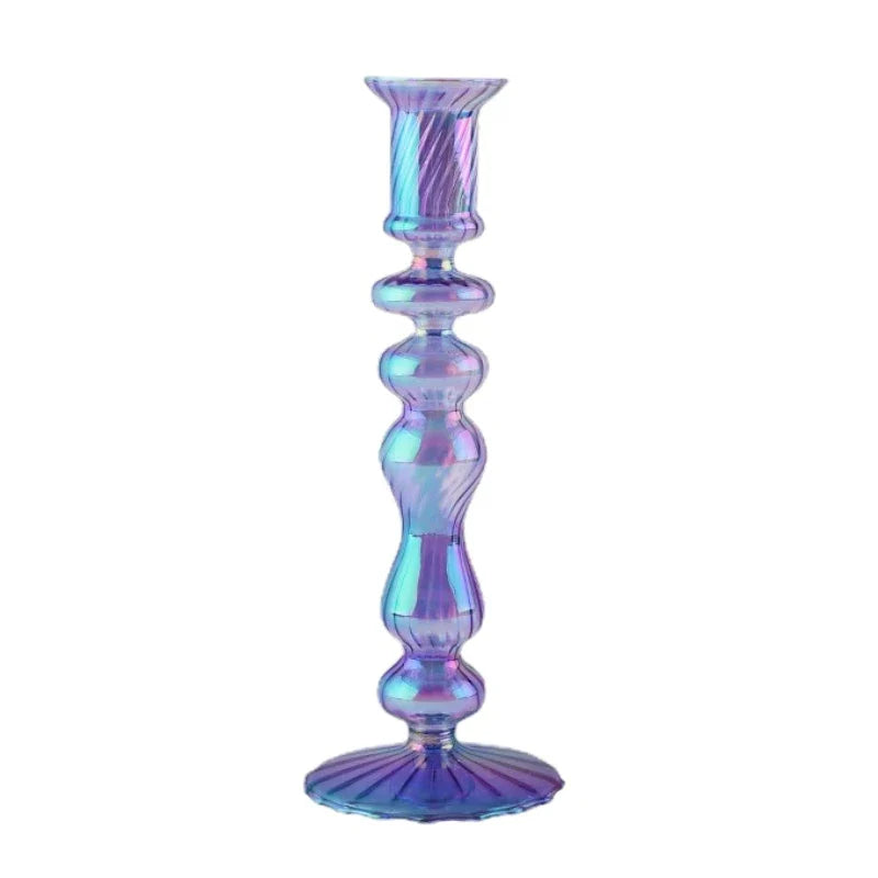 Floriddle Retro Candlesticks Taper Candle Holders Tall Candlesticks Decoration Party Glass Vase Home Decor Wedding Decoration