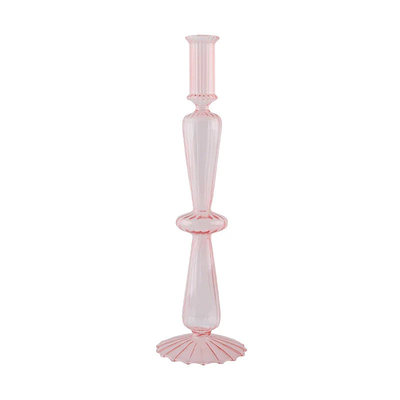 Glass Candle Holders Nordic Decor Taper Candle Holder Candlesticks for Home Wedding Room Decoration Party Vase Home Decor