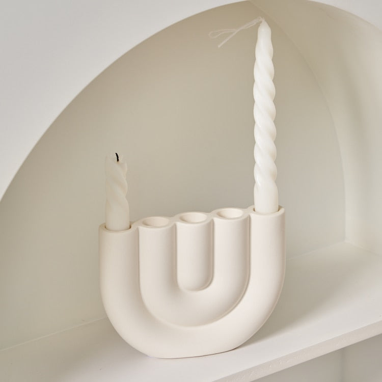 1PC Candlestick Holder Ceramic Ornament Photography Home Decoration Candle Holder Nordic Home Decor Ceramic Candelabra