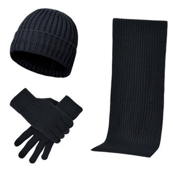 Winter Men's Warm Hats+Gloves+Scarf Sets