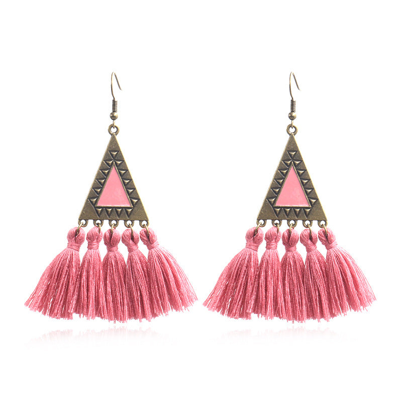 Ethnic Fashion Tassels Drop Earrings for Women