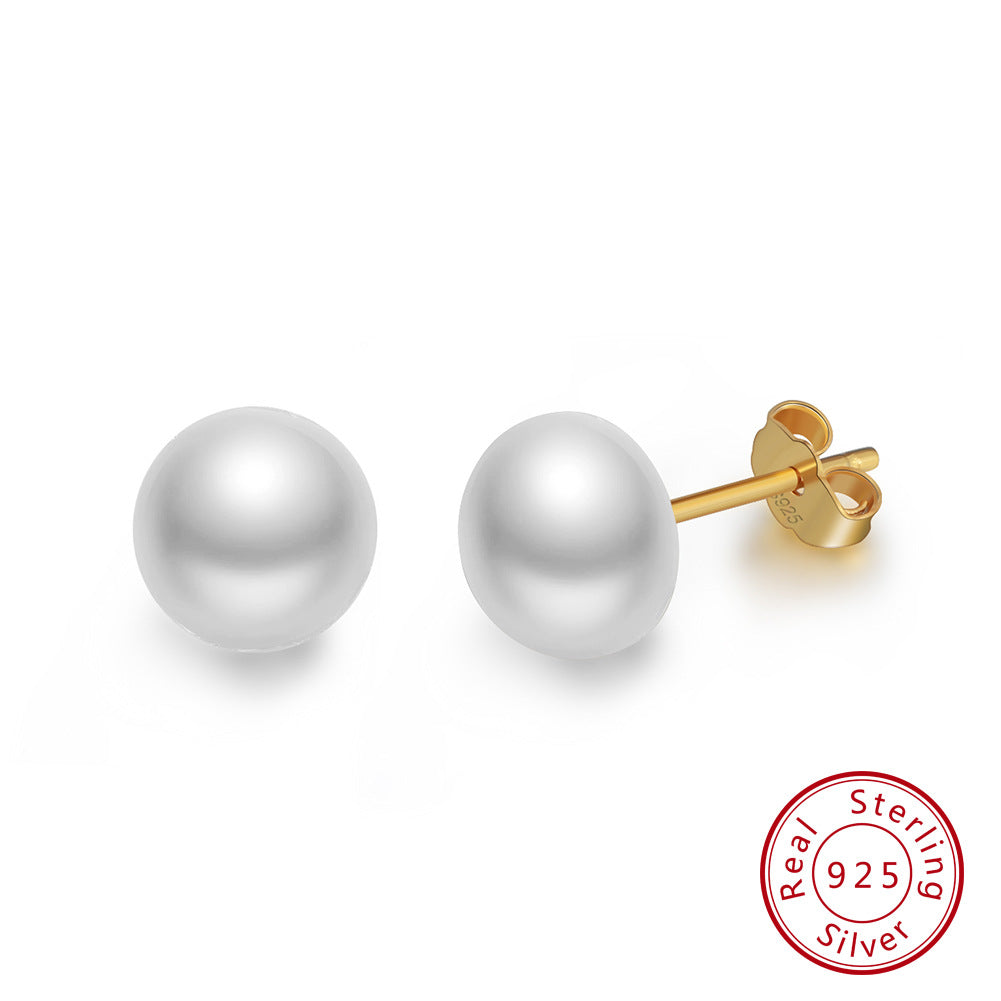 Fresh Water Pearl Sterling Silver Studs for Women