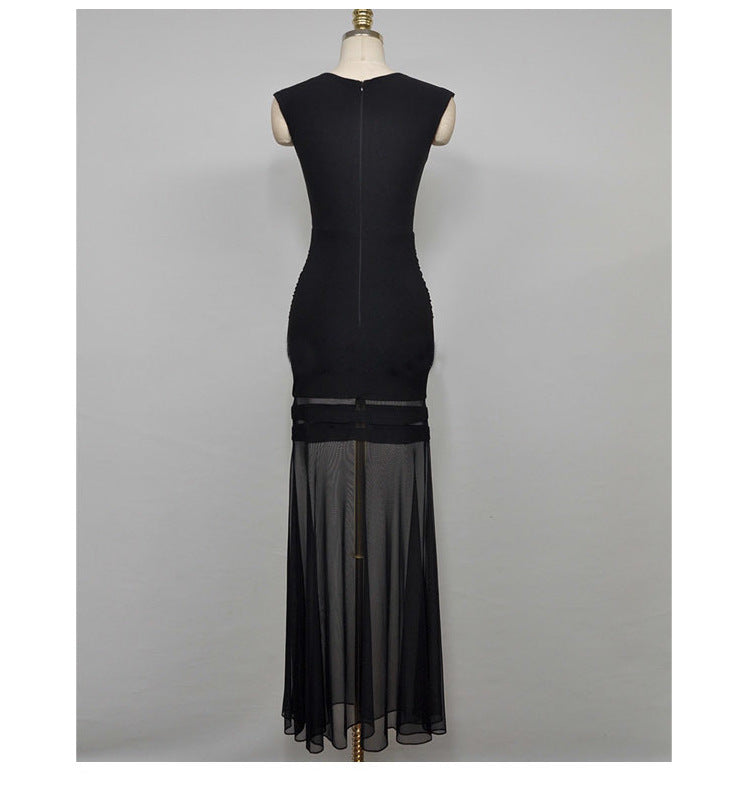 Sexy Black High Waist See Through Mermaid Party Dresses for Women