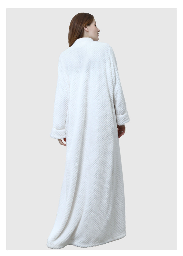 Winter Thick Zipper Fleece Sleepwear for Couple