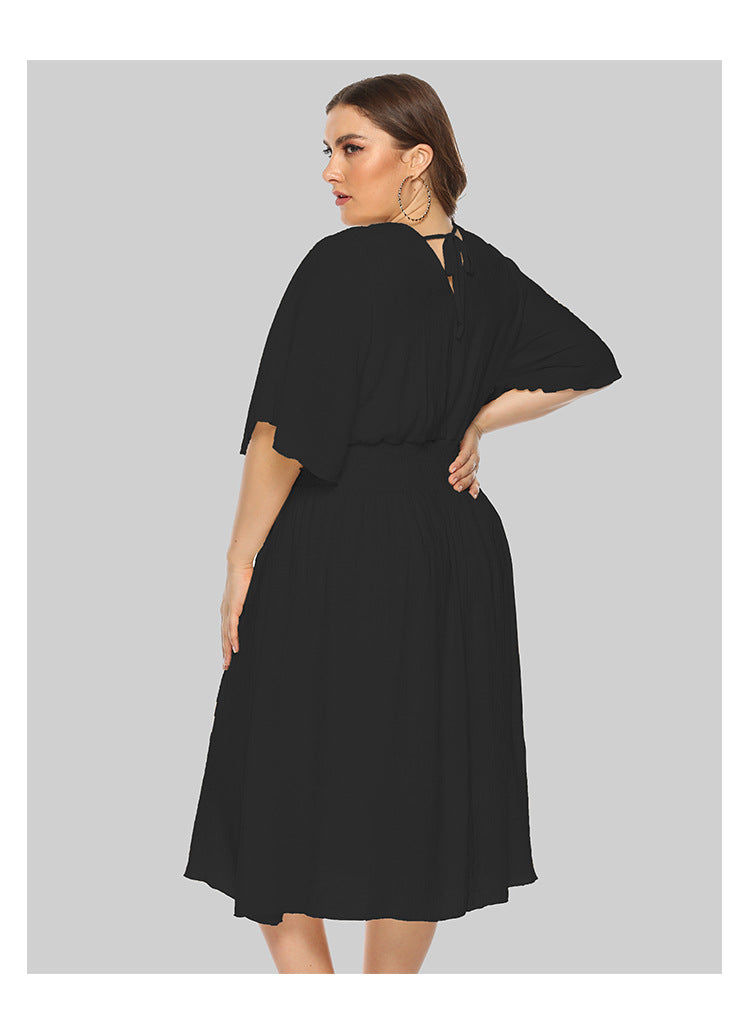 Summer V Neck Plus Sizes Women Short Dresses