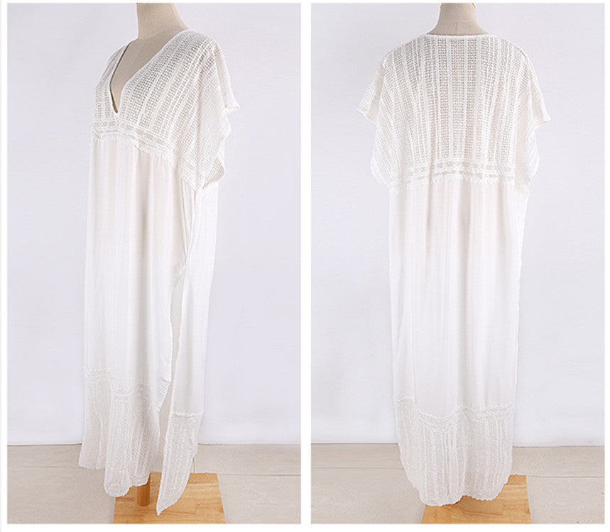 White Summer Holiday Bikini Cover Up Dresses