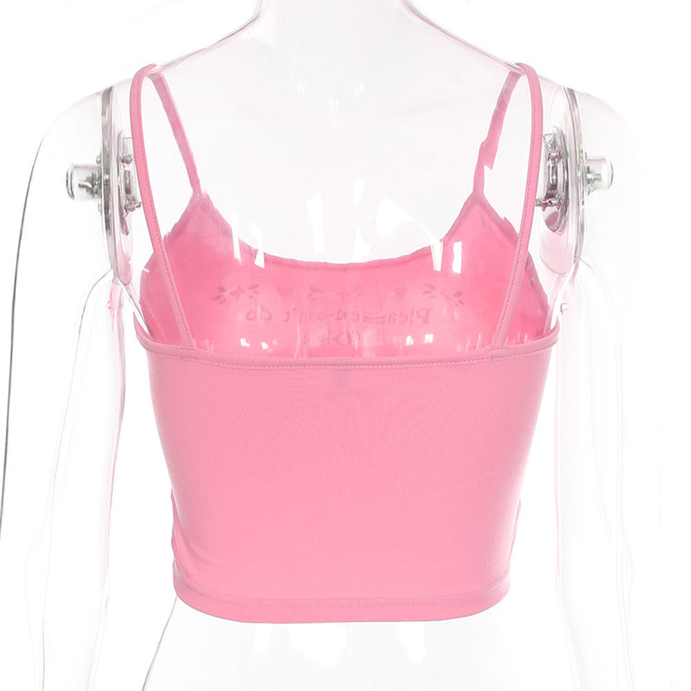 Sexy Heart Design Lettern Women Crop Tops