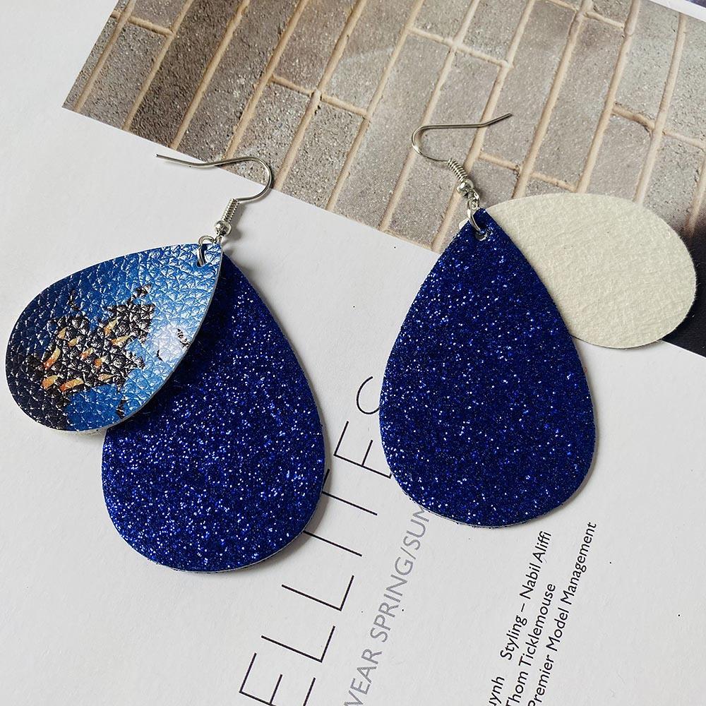 Halloween Water-drop Shaped Pu Leather Earrings