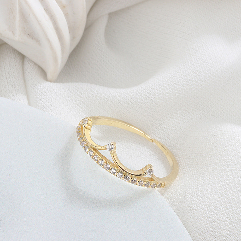 Crown Design Zircon Sterling Silver Rings