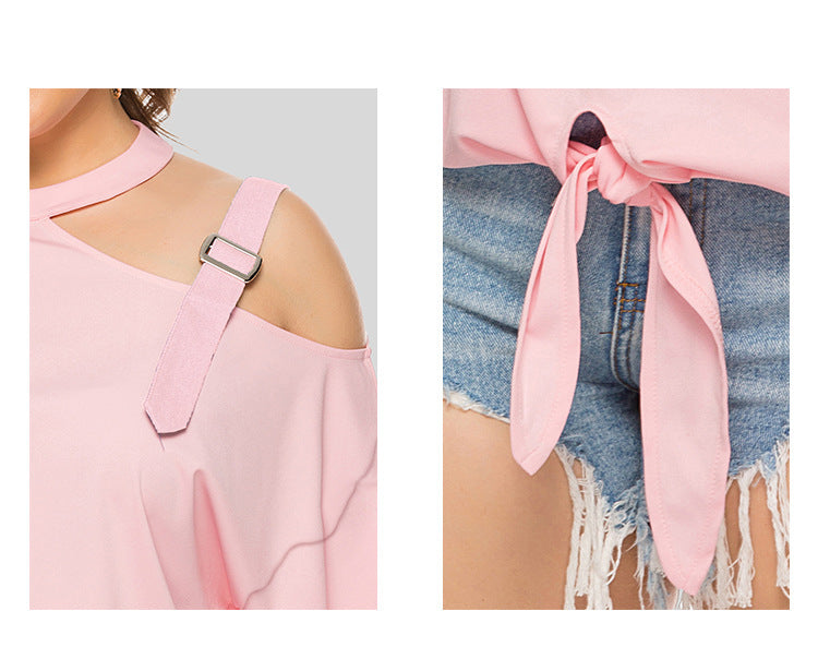 Casual Bowknot Long Sleeves Plus Sizes Women T Shirts