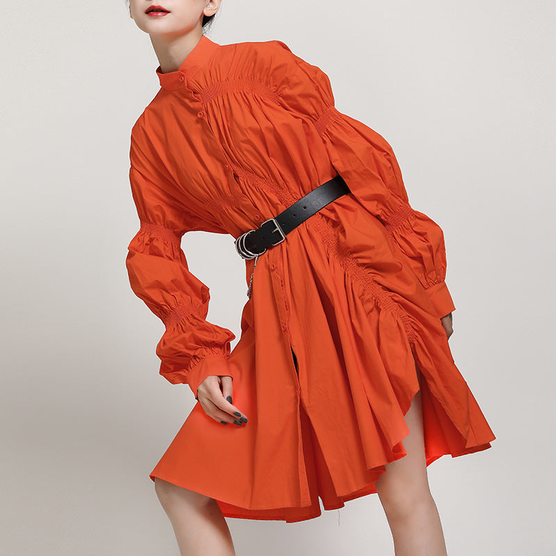 Designed Women Irregular Puff Sleeves Dresses