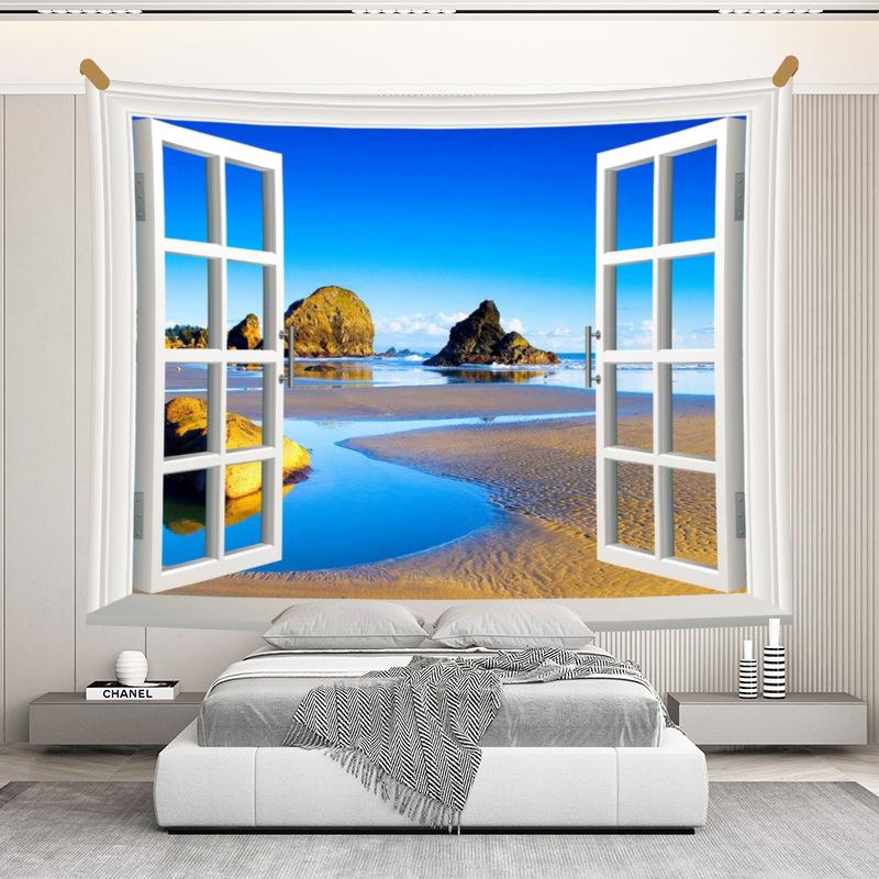 Window Landscape for Home Decorative Hanging Wall Tapestry