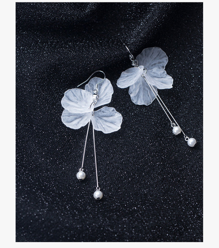 Preserved Fresh Flower Fairy Tassels Dangle Earrings for Women