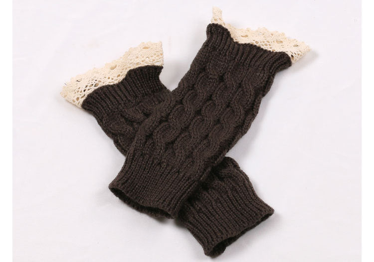 2 Pairs/Set Lovely Finger Less Knitted Gloves for Girl