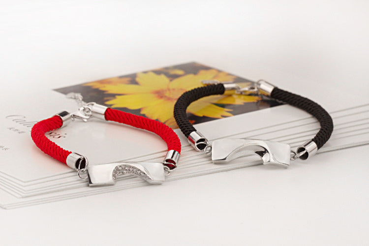 Heart Shape Designed Romatic Couple Silver Bracelets