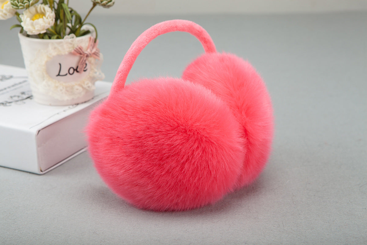 Warm Artifical Fox Fur Ear Gloves Earmuffs
