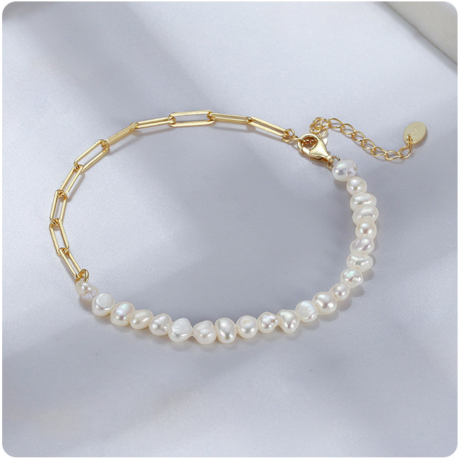 Fresh Water Pearl Gold Plated Sterling Sliver Bracelets