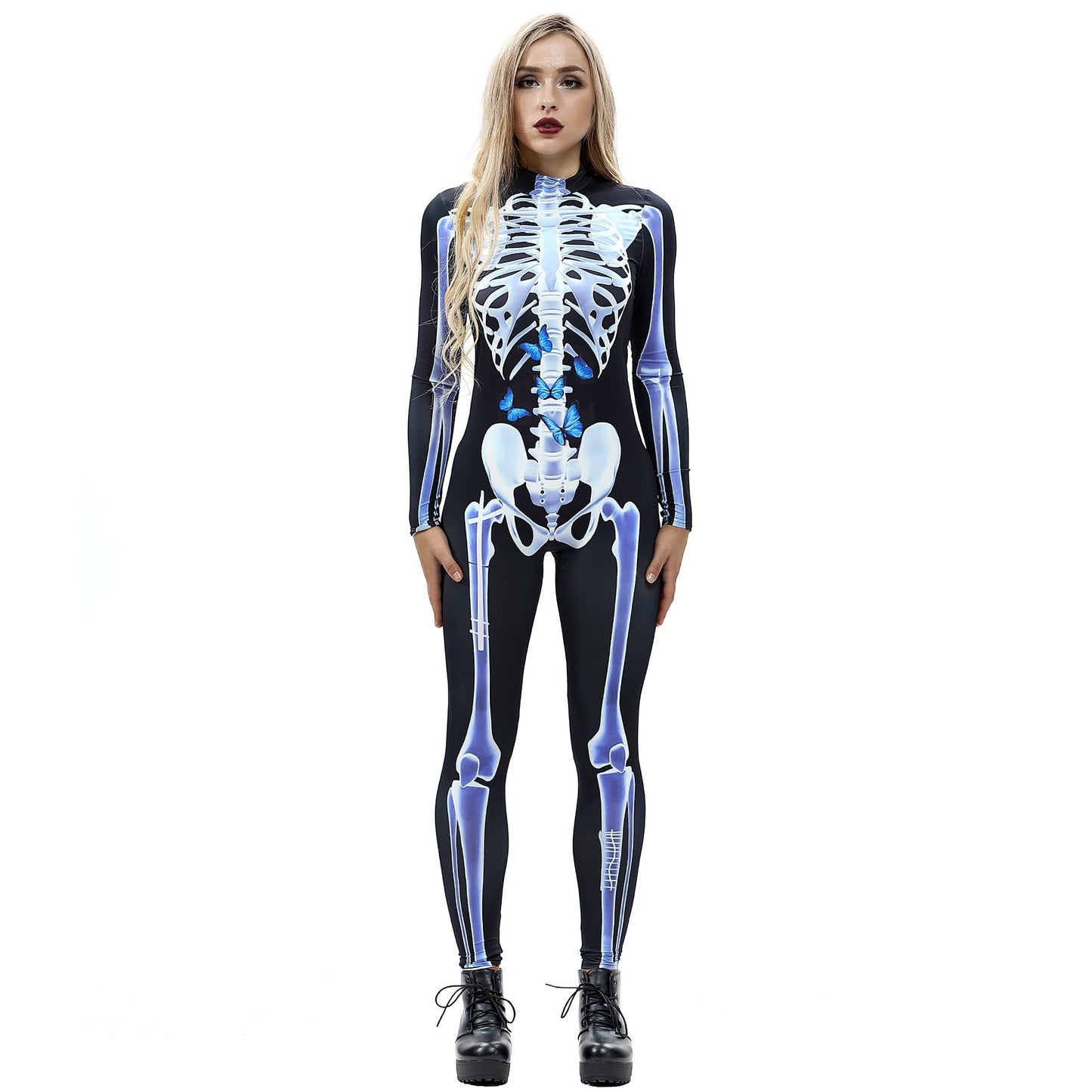 Sexy Skeleton Print Jumpsuits Costume for Halloween