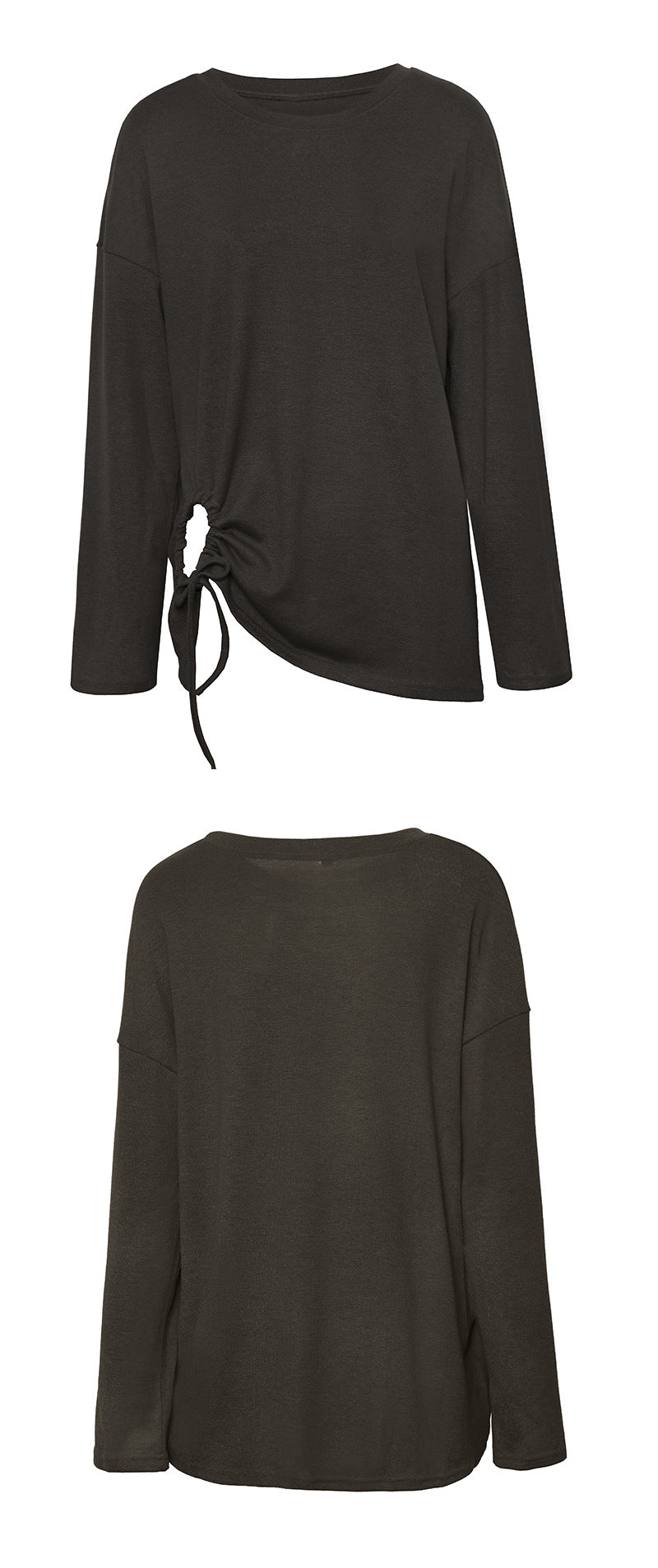 Casual Strawing Design Long Sleeves Blouses for Women