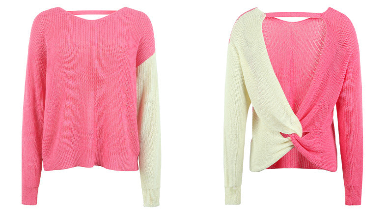 Sexy Summer Backless Design Knitting Sweaters
