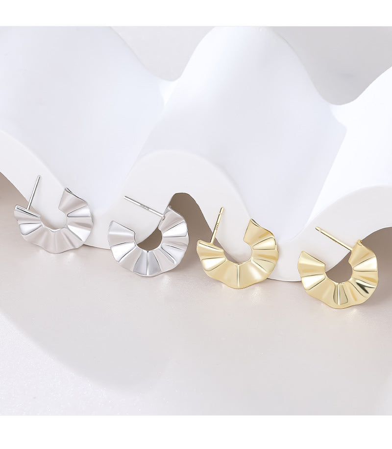 Fashion C Shape Sterling Silver Earrings for Women