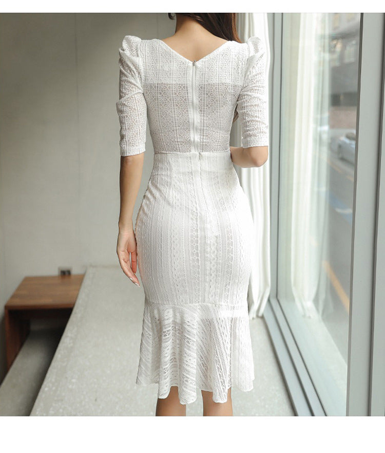 Sexy Square Neckline Tops and High Waist Mermaid Skirts Sets
