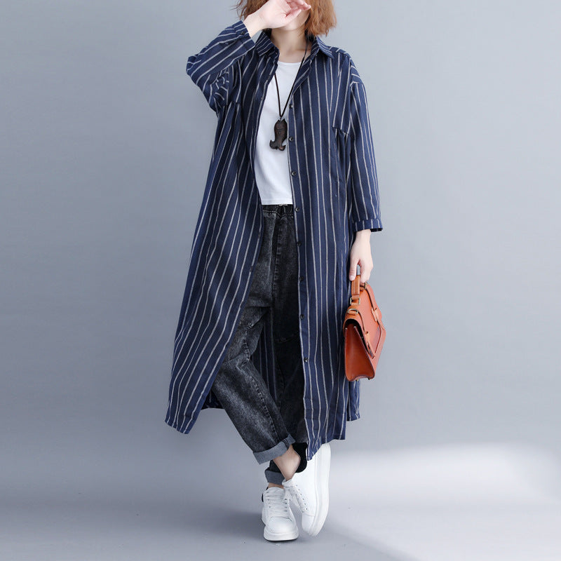 Linen Women Plus Sizes Long Shirts