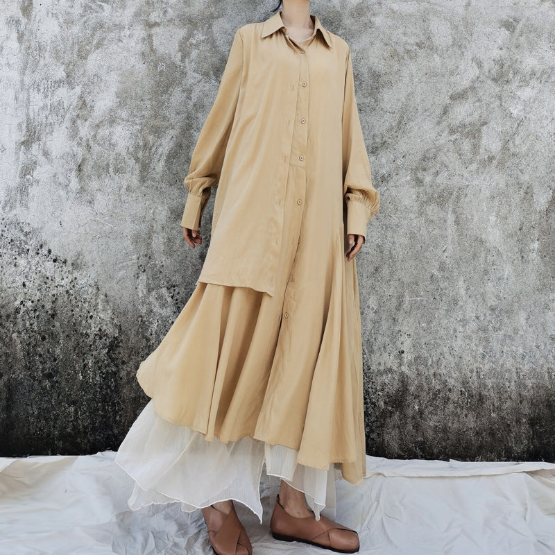 Ethnic Vintage Linen Designed Long Shirt Dresses