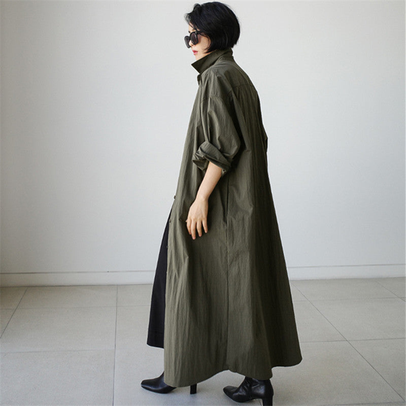 Loose Women Long Sleeves Trenchcoats