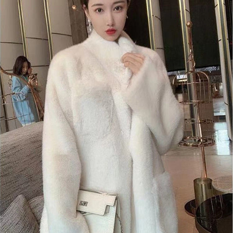 Winter Soft Warm Artificial Fur Long Overcoats for Women