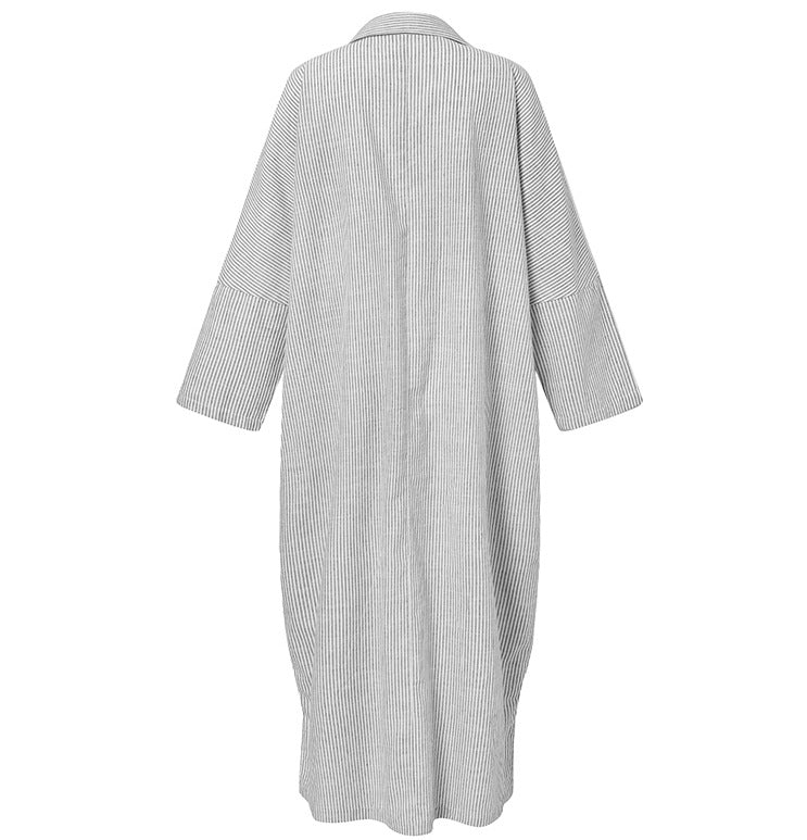Casual Striped Plus Sizes Irregular Women Long Cozy Dresses