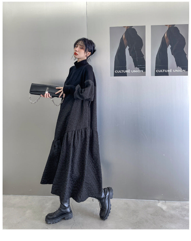 Classy Stand Collar Cozy Long A Line Dresses