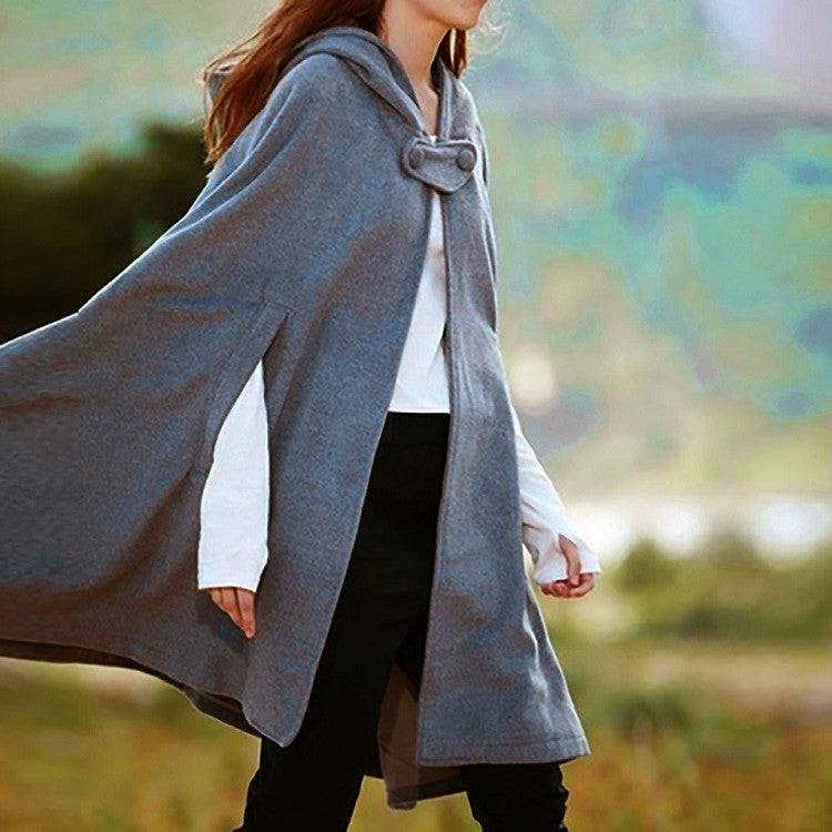 Women Loose Hoodies Cape Tops