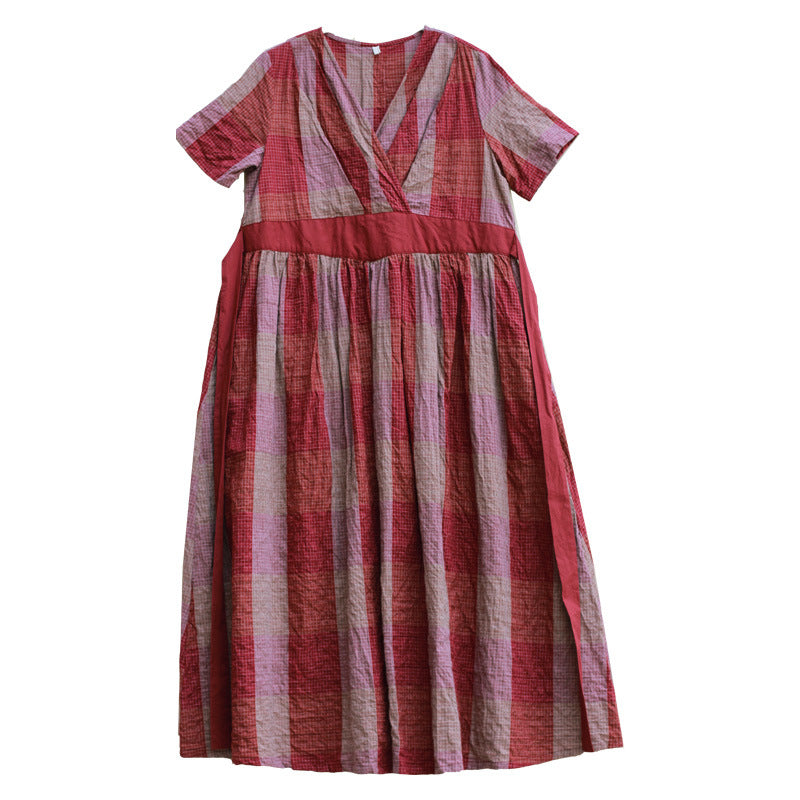 Summer Linen Vintage V Neck Long Maxi Dresses
