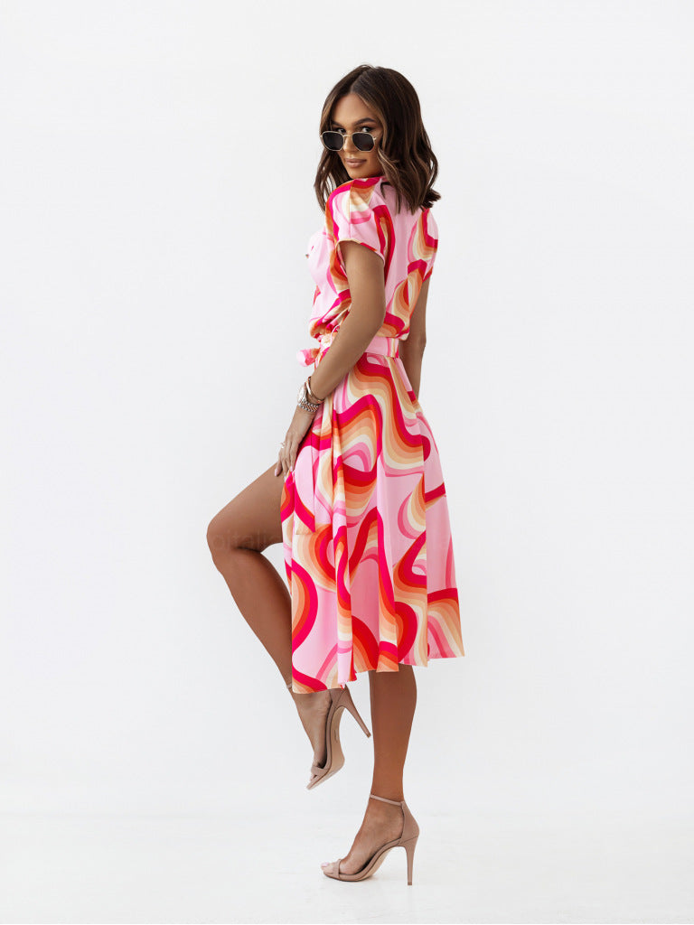 Sexy V Neck Short Sleeves Dresses