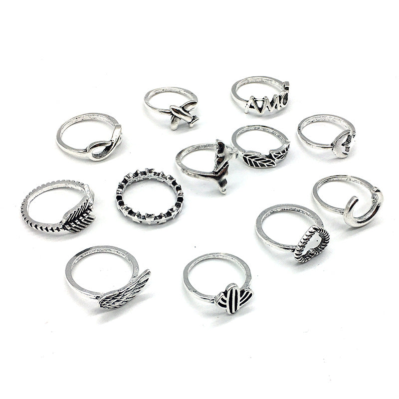 Vintage Boho Style Micro Inlays Ring Sets