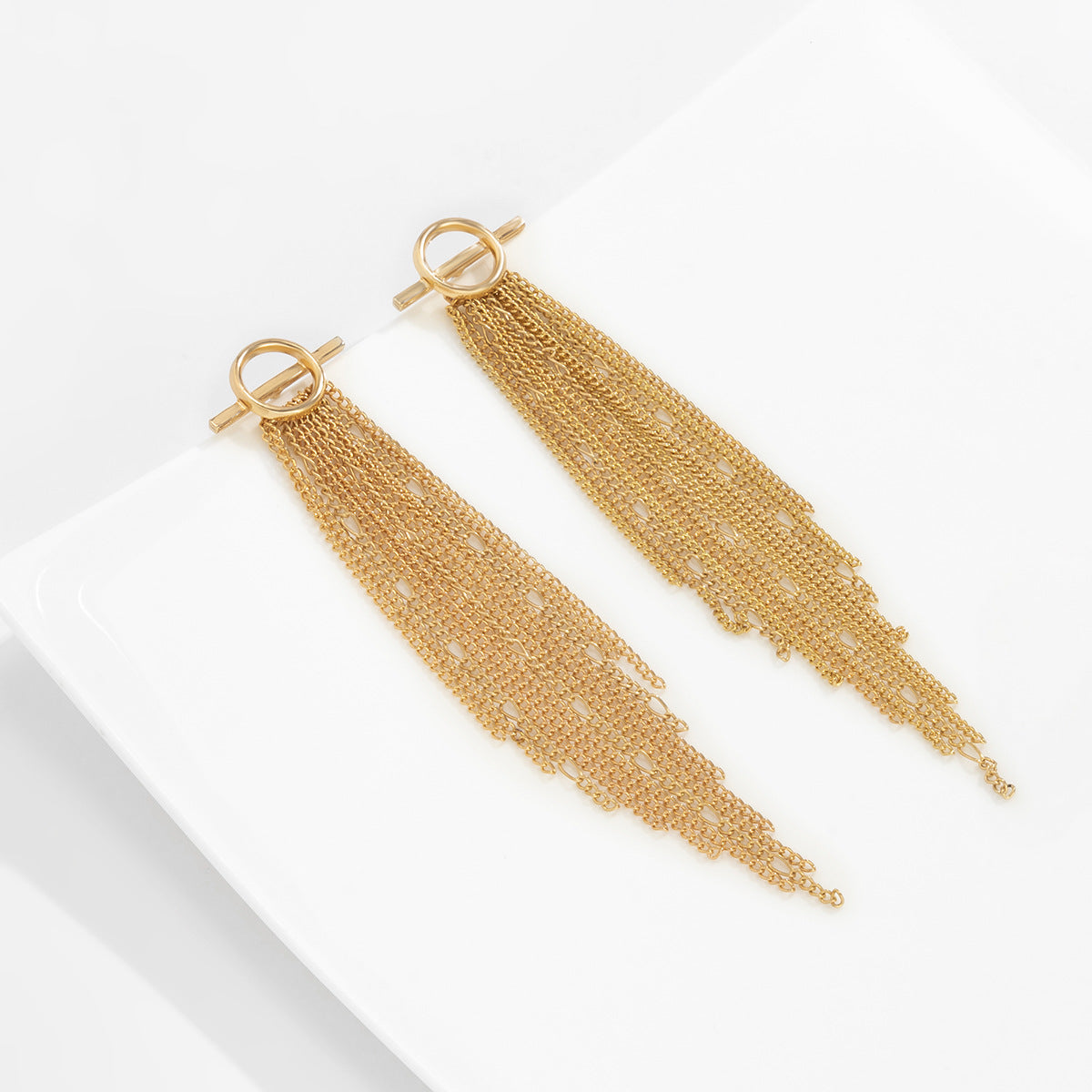 Vintage Tassels Design Metal Drop Earrings