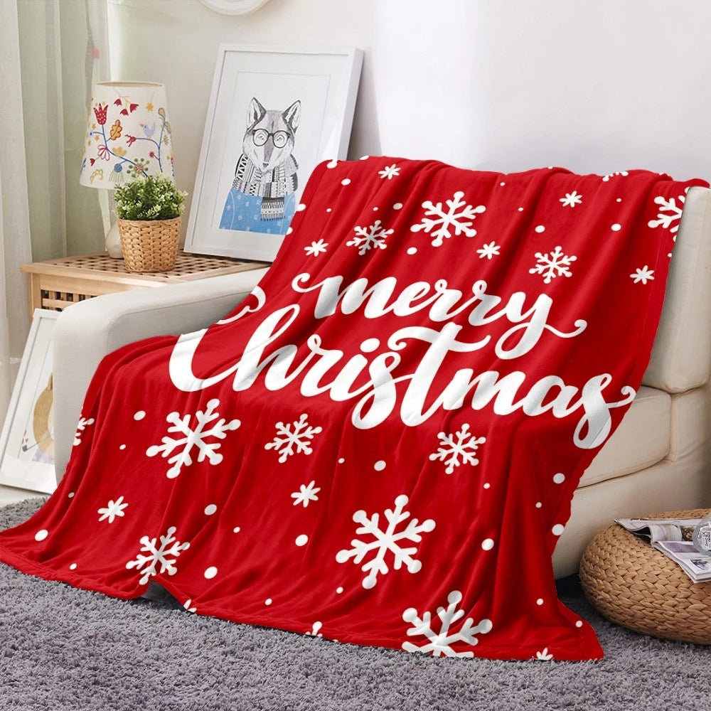 Merry Christmas Design Casual Fleece Blankets