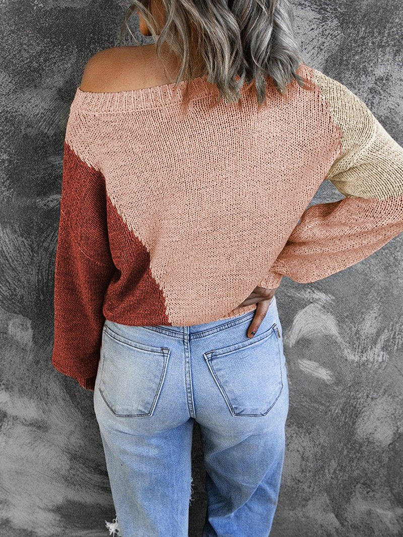 Women Knitting Irregular One Shoulder Sweaters-STYLEGOING