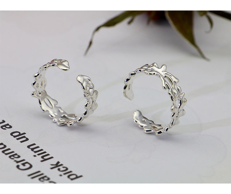 Luxury Irregular Open End Sterling Silver Rings