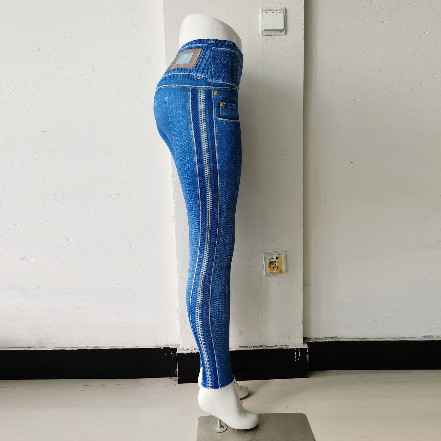 Sexy Denim Yoga Running Legging Pants for Women